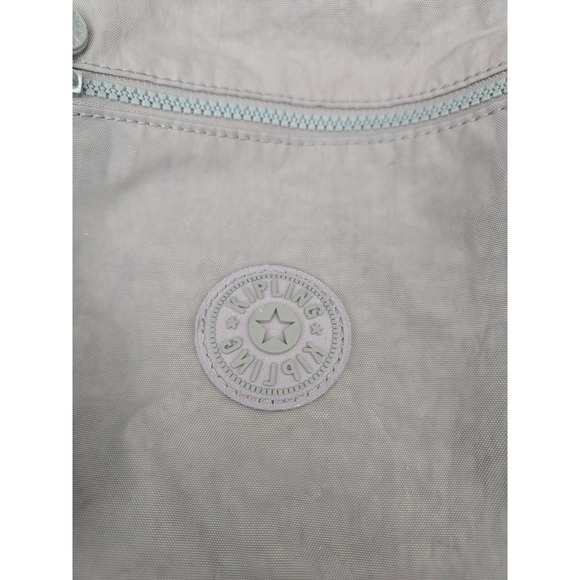 Kipling Seoul Laptop Backpack Gray Nylon Monkey Charm Front‎ Pocket Zip Closure - Picture 2 of 8